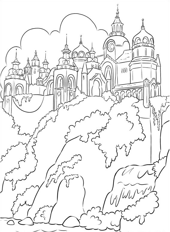 Dibujo de Castillo de Avalor para Colorear