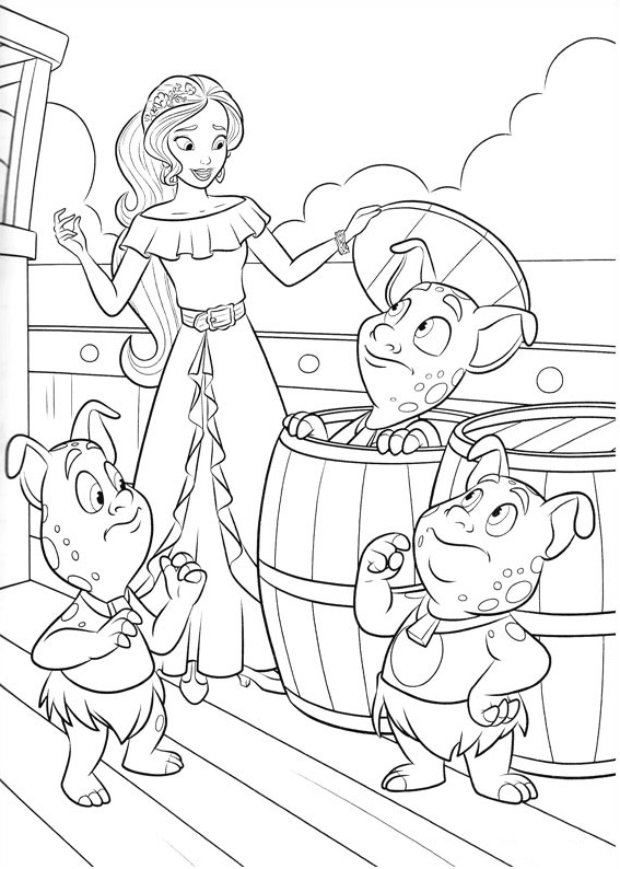 Dibujo de Elena con Noblins para Colorear