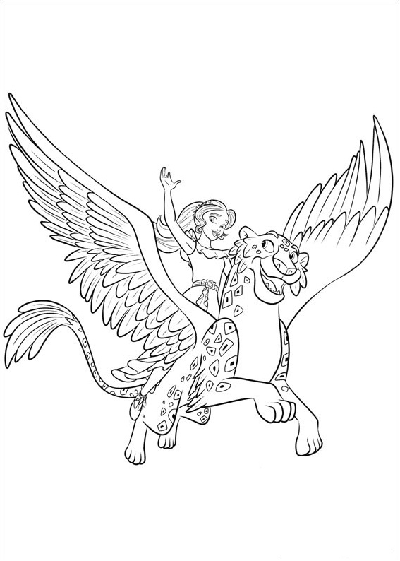 Dibujo de Elena con Skylar para Colorear