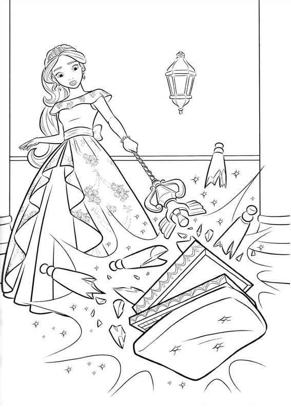 Dibujo de Elena Usando Varita mágica para Colorear