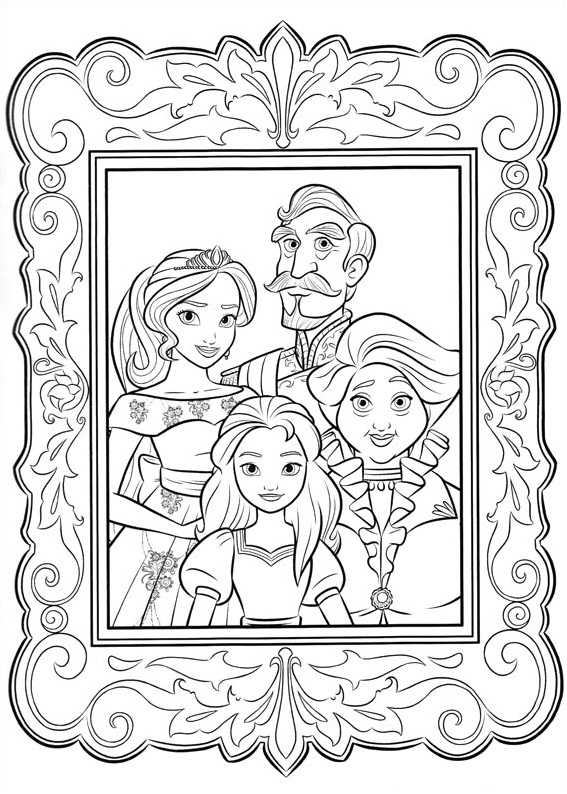 Dibujo de Foto de Familia Elena para Colorear
