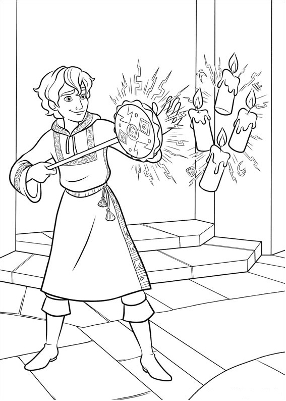 Dibujo de Mateo Usando Magia para Colorear