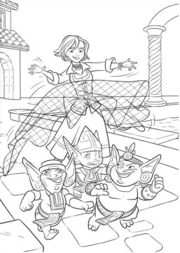 Dibujo de Naomi Atrapando Noblins para Colorear