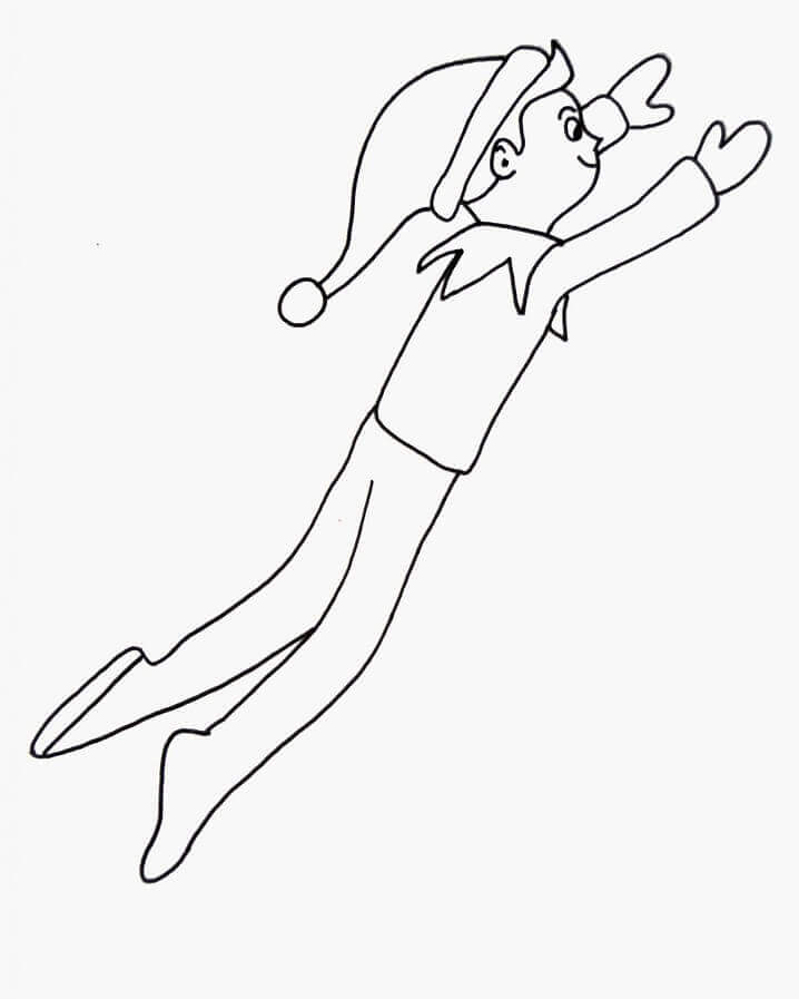 Dibujo de Elfo en el Estante Volando para Colorear