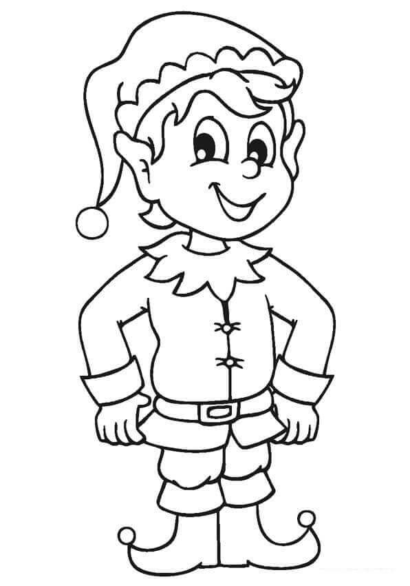 Dibujo de Adorable Elfo 1 para Colorear