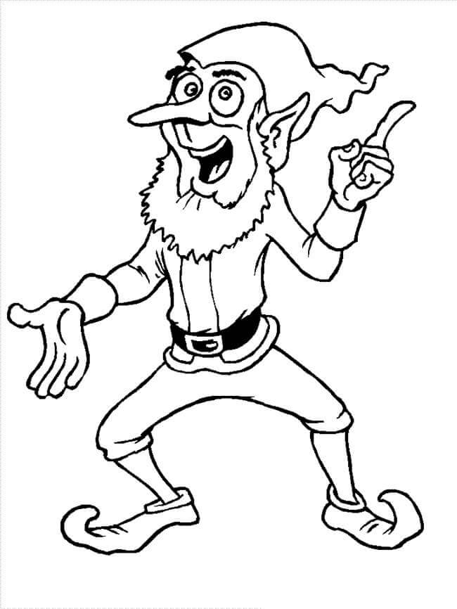 Dibujo de El Viejo Elfo Est Hablando 1 para Colorear