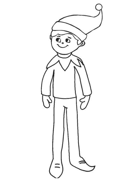 Dibujo de Elf Est de Pie 1 para Colorear