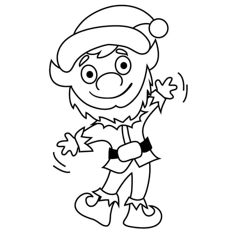 Dibujo de Elfo Agitando la Mano 1 para Colorear