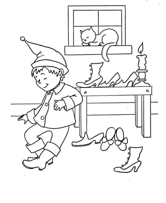 Dibujo de Elfo Encantador 1 para Colorear