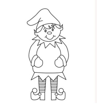 Dibujo de Elfo Sonriente 1 para Colorear