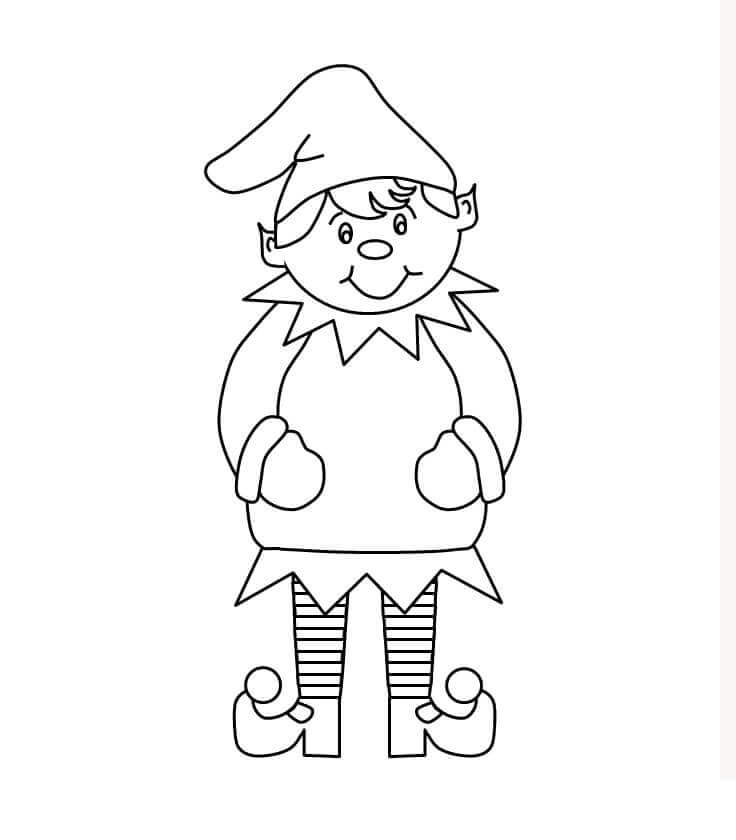 Dibujo de Elfo Sonriente 1 para Colorear