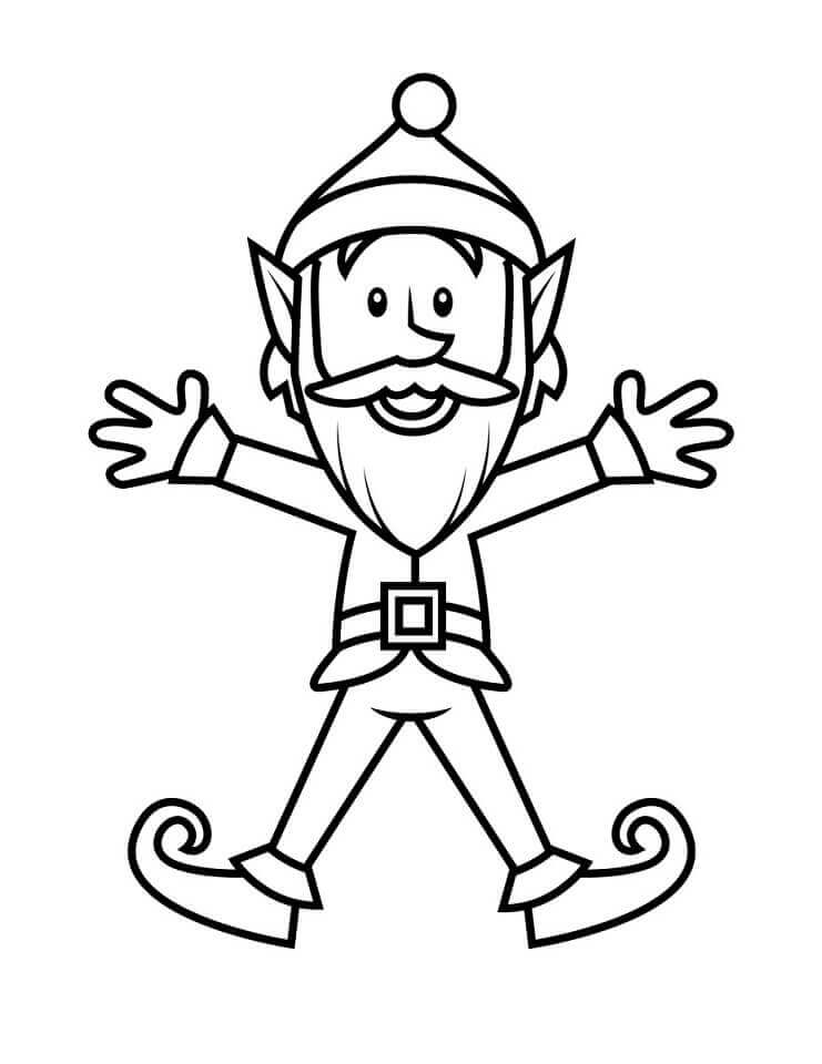 Dibujo de Elfo Es Feliz 1 para Colorear
