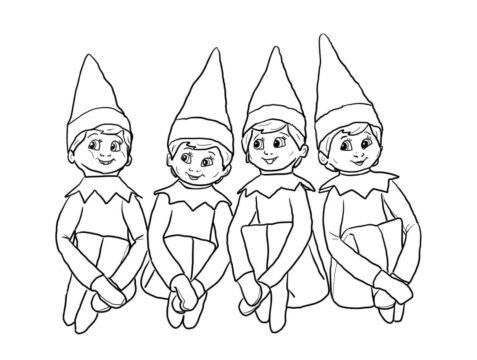 Dibujo de Elfos en el Estante 1 para Colorear