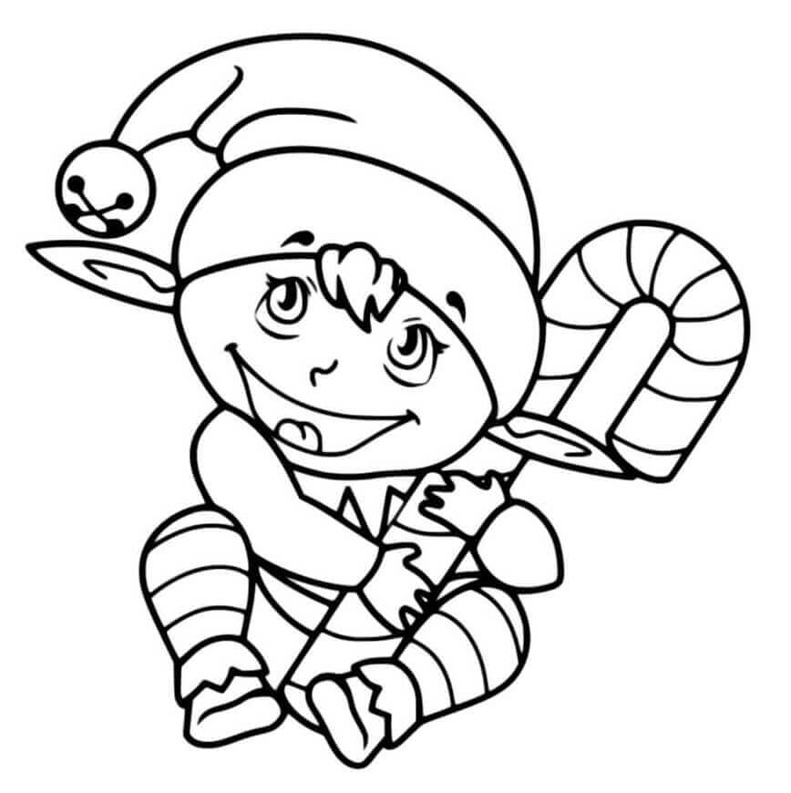 Dibujo de Lindo Elfo 1 para Colorear