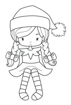 Dibujo de Nia Elfo 1 para Colorear