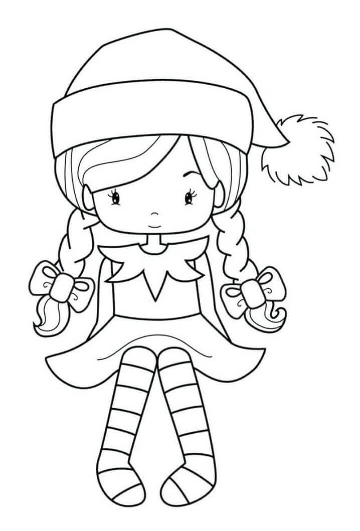 Dibujo de Nia Elfo 1 para Colorear