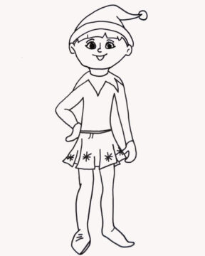 Dibujo de Nio Elfo Est Sonriendo 1 para Colorear