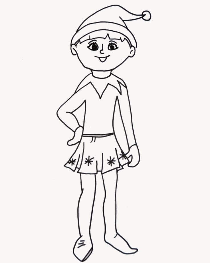 Dibujo de Nio Elfo Est Sonriendo 1 para Colorear