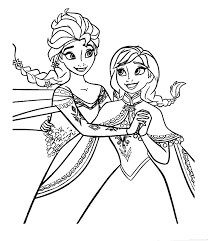 Dibujo de Elsa y Anna 1 para Colorear