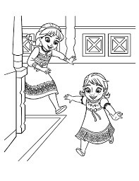 Dibujo de En Busca de Elsa y Anna para Colorear