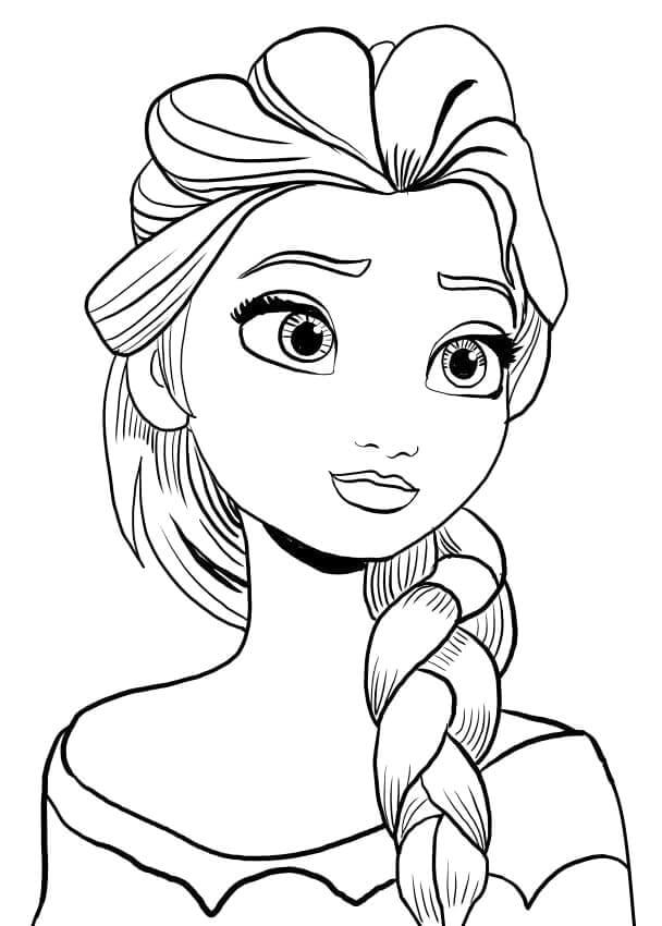 Dibujo de Bonito Elsa para Colorear