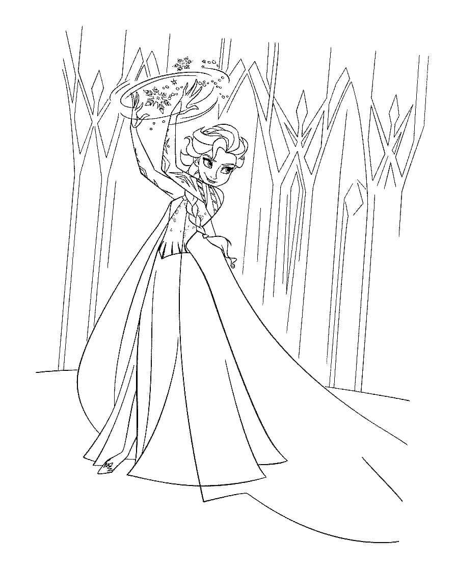 Dibujo de Elsa Ataca para Colorear