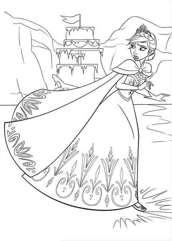 Dibujo de Elsa Corriendo para Colorear