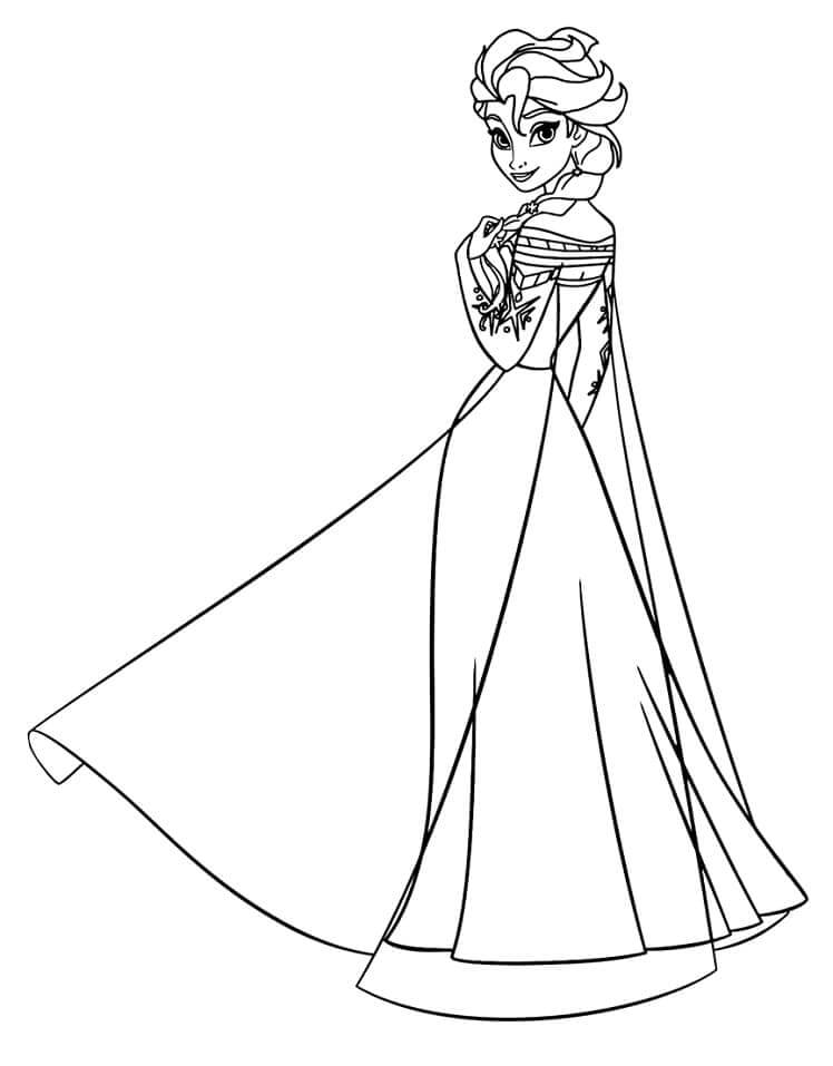 Dibujo de Elsa de Pie para Colorear