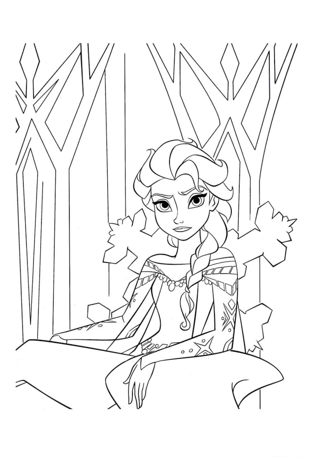 Dibujo de Elsa Enojado para Colorear