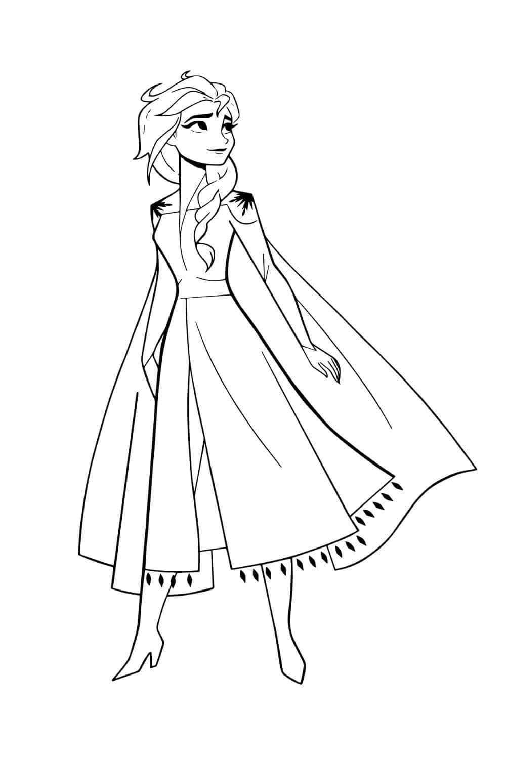 Dibujo de Elsa Imprimible para Colorear