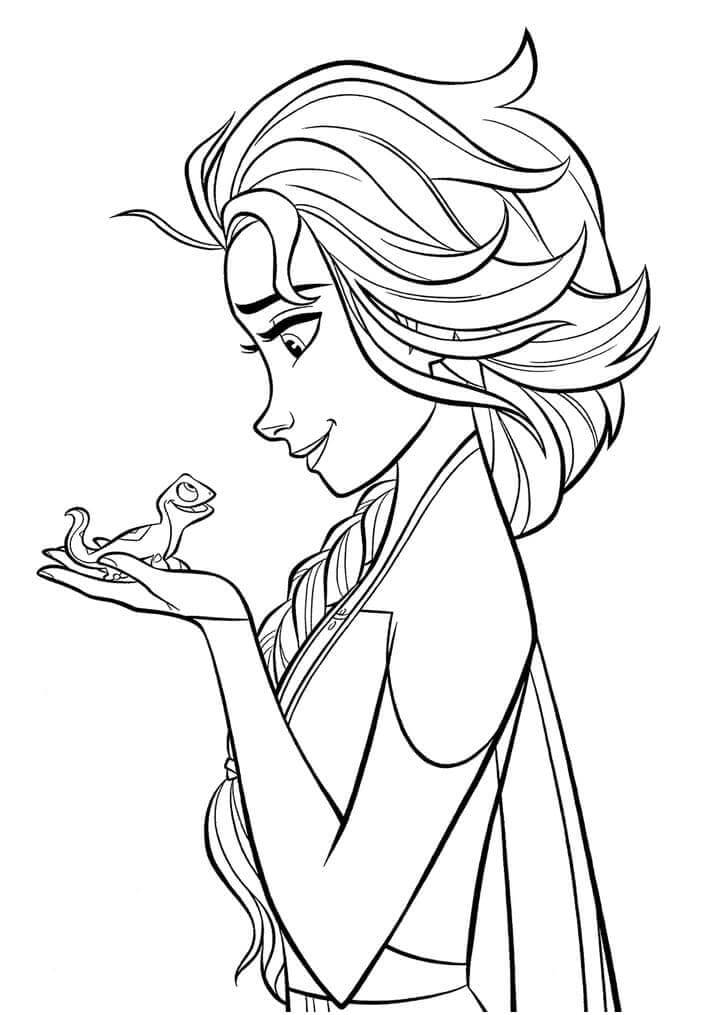 Dibujo de Elsa Sostiene a Bruni para Colorear