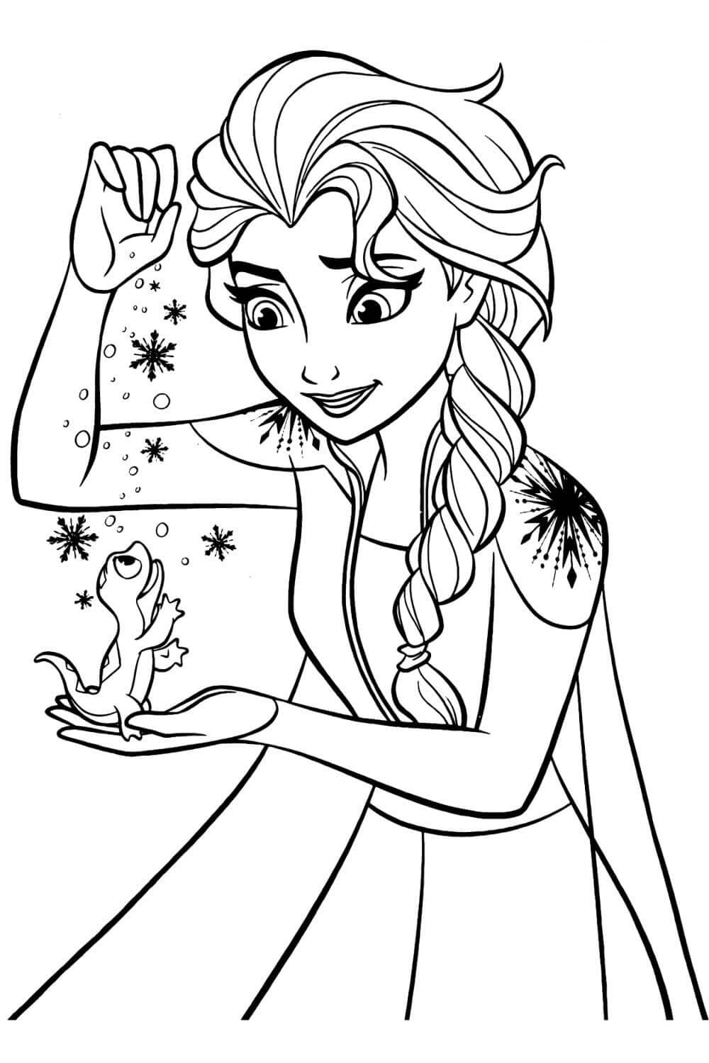 Dibujo de Elsa y Bruni para Colorear
