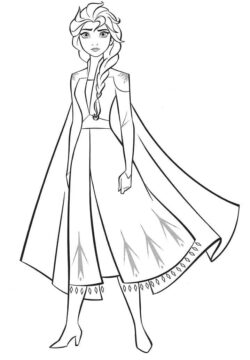 Dibujo de Hermosa Elsa Genial para Colorear