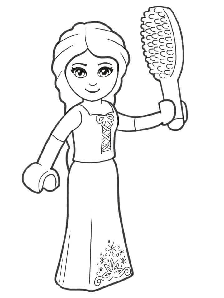 Dibujo de Lego Princesa Elsa para Colorear