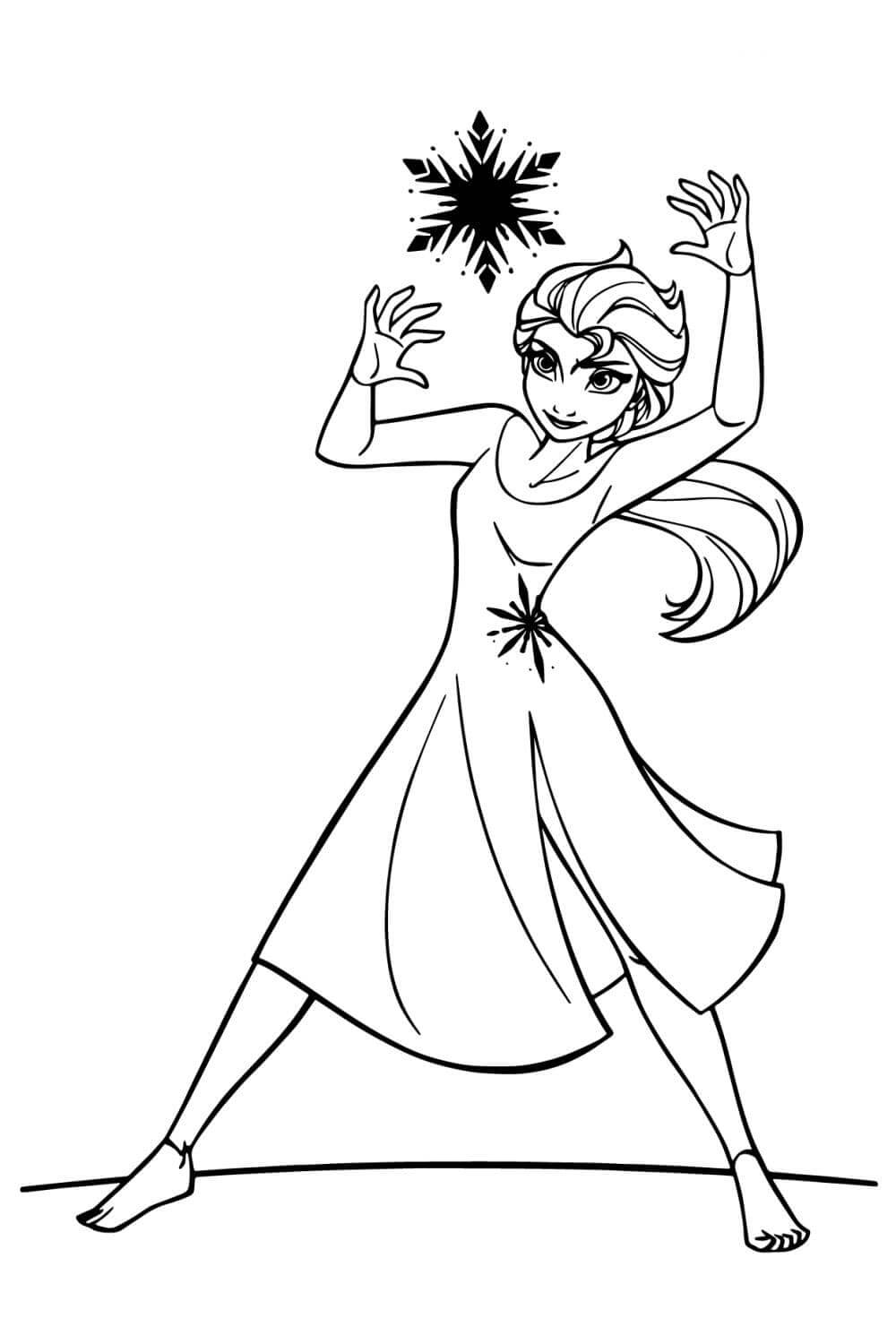 Dibujo de Maravillosa Elsa para Colorear