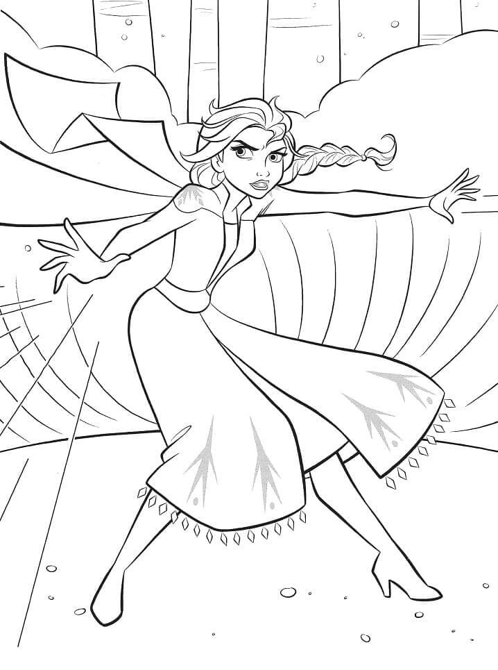 Dibujo de Peleas de Elsa para Colorear