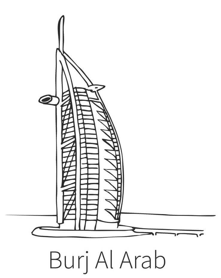 Dibujo de Burj al Arab 1 para Colorear