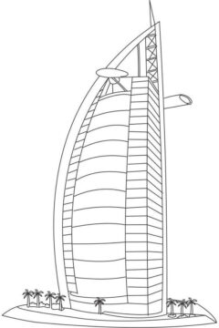 Dibujo de Burj al Arab para Colorear