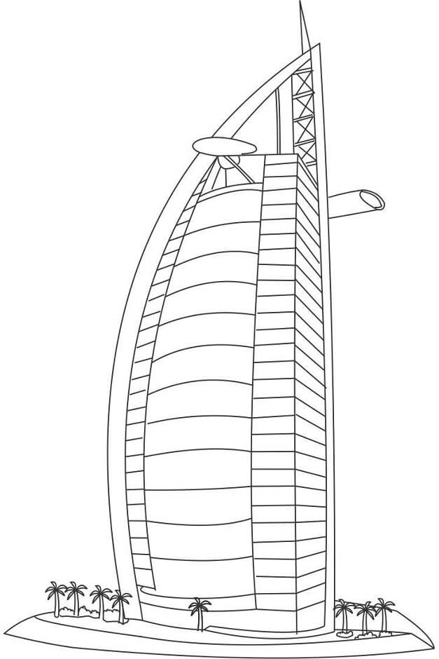 Dibujo de Burj al Arab para Colorear