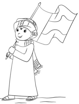 Dibujo de Da Nacional de los Emiratos Rabes Unidos para Colorear