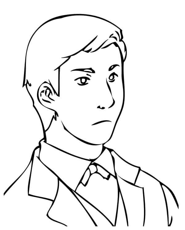 Dibujo de Cara Hombre de Negocios para Colorear