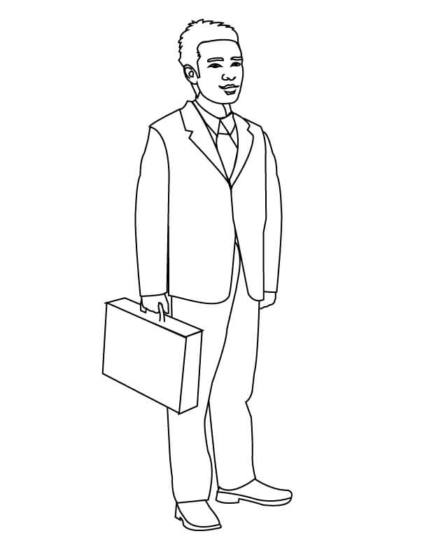 Dibujo de Hombre de Negocios Bsico para Colorear