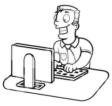 Dibujo de Hombre de Negocios Trabajando en Computadora para Colorear