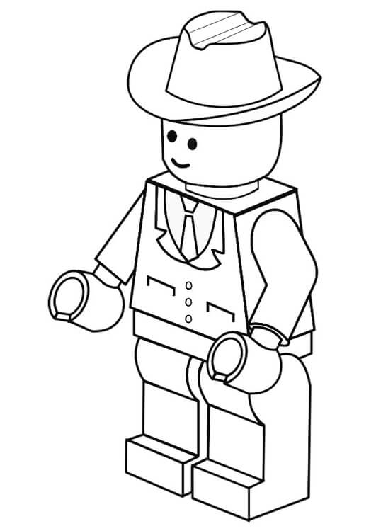 Dibujo de Hombre de Negocios de Lego para Colorear