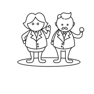 Dibujo de Hombre y Mujer de Negocios para Colorear