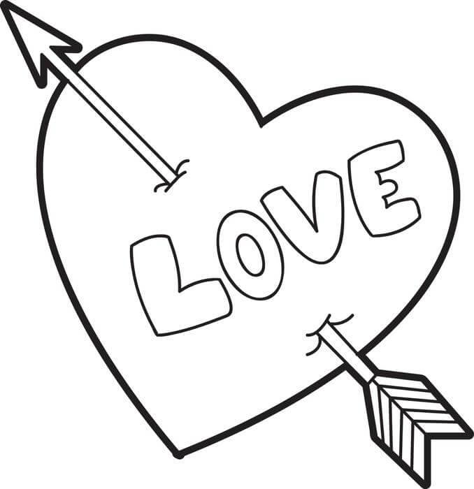 Dibujo de Amor corazón para Colorear