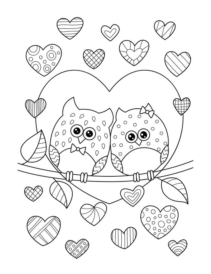 Dibujo de Bhos Enamorados para Colorear