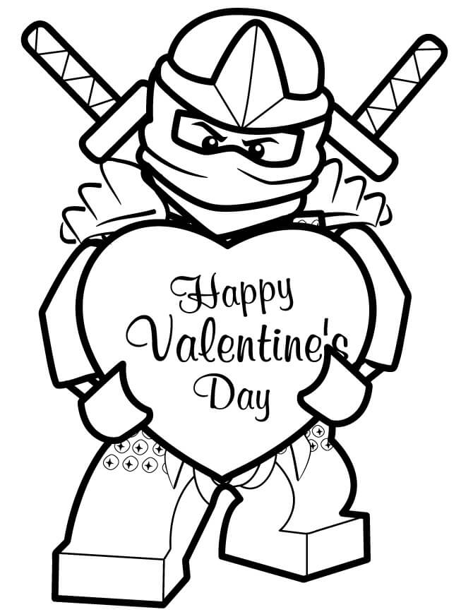 Dibujo de Ninjago San Valentn para Colorear
