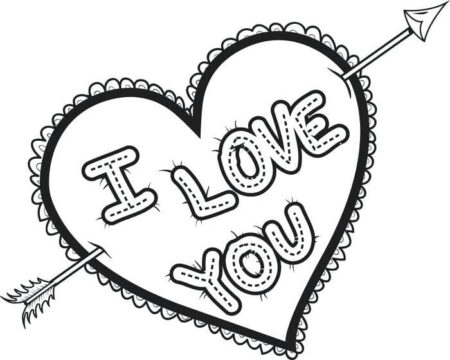 Dibujo de Te Amo corazón para Colorear