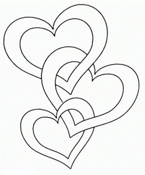 Dibujo de Triple Corazn para Colorear